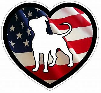 PITBULL HEART STICKER FILLS flag usa