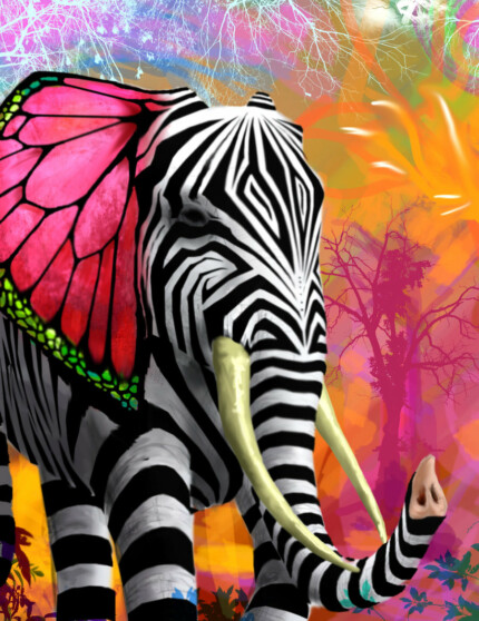 psychedelic animals car window or wall decal 1