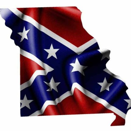 Rebel Flag Missouri Shaped Sticker