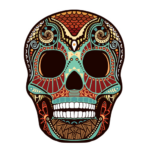 shi color skull sticker