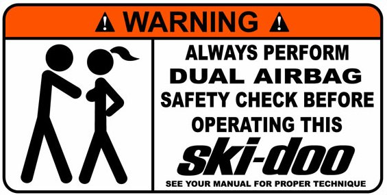 SkiDoo Funny Warning Sticker 3