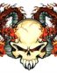 Skull Double Dragon Decal Sticker