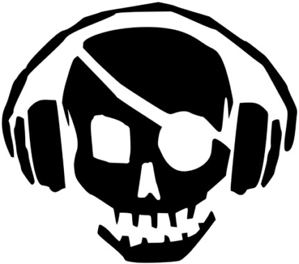 Skull Music Pirate One Sticker Decal