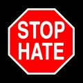 Stop Hate STOP Sign POLITICAL STICKER