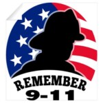 911 Firefighter US Flag Logo Decal 02