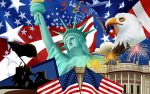 American Flag Collage Sticker