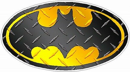 Bat Oval Diamond Plate Sticker