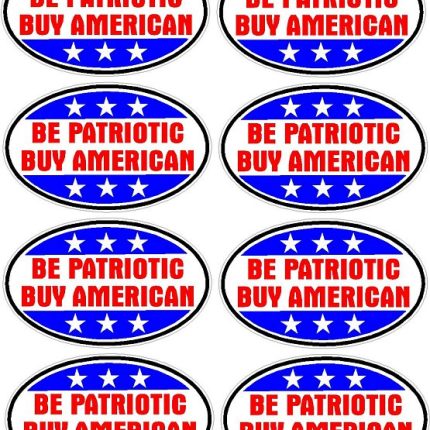 BE PATRIOTIC BUY AMERICAN OVAL Eight Pack 8-1.5x2in