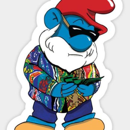 Call me Big Poppa Smurf Sticker