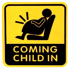 Coming Child In  Funny Warning Sticker Set