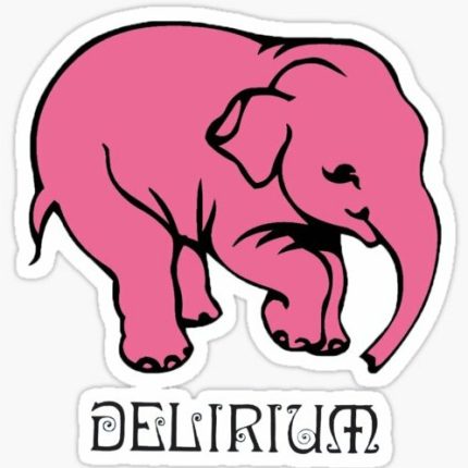 DELIRIUM TREMENS PINK ELEPHANT FUNNY BEER STICKER