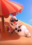 FROZEN OLAF SNOWMAN at beach