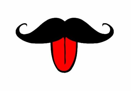 Funny Mustache with Tounge Sticker