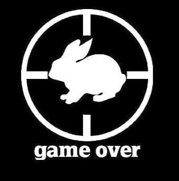 Game Over Rabbit Hunting Window Decal Sticker