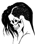 GIRL HAIR PUNK ROCK SKULL DIE CUT VINYL DECAL