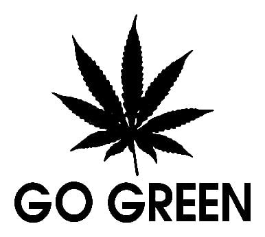Go Green Pot Leaf Sticker