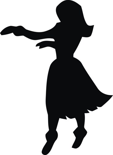 Hula Girl Dancing Decal Sticker