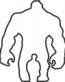 HULK OUTLINE DIECUT CARTOON DECAL