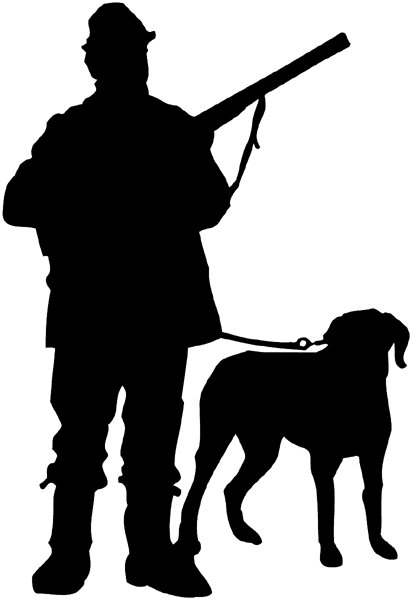 Hunter with Dog Decal 2