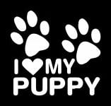 I Love My Puppy Diecut Vinyl Decal