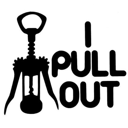 I PULL OUT FUNNY DIE CUT DECAL FOR GUYS