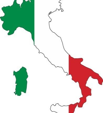 Italy shaped color flag sticker 77