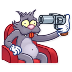 itchy and scratchy funny cartoon sticker 9