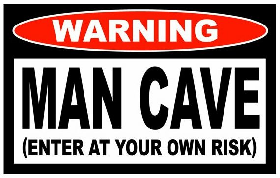 MAN CAVE Funny Warning Sticker Set