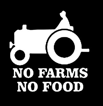 no farms no food die cut decal TRACTOR