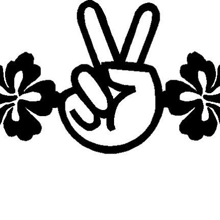 Peace with Flowers Vinyl Car Decal