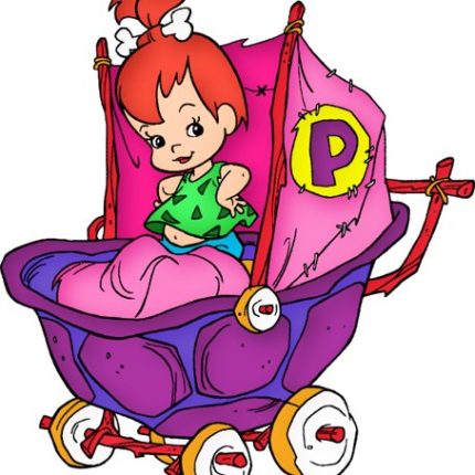 Pebbles Flintstone in Stroler Decal Sticker