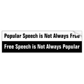 popular_speech_vs_free_speech_free thinking bumper_sticker