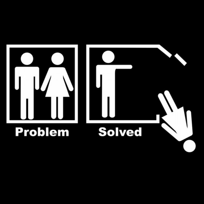 problem solved die cut decal