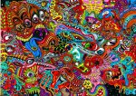 psychedelic art stickers wall decal 01