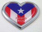 Puerto Rico Chrome HEART 3D Adhesive Emblem