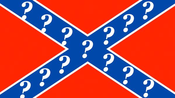 question rebel flag sticker