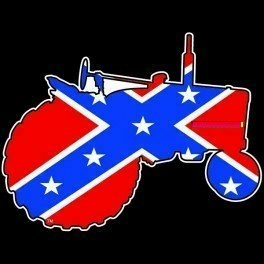 redneck confederate flag tractor decal