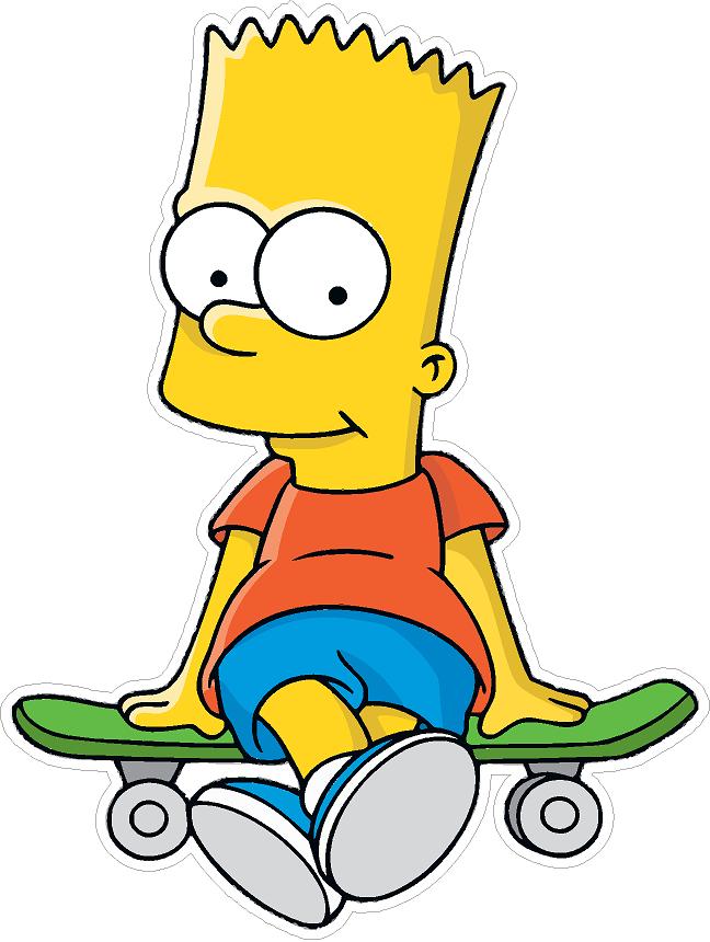 simpsons-bart-SKATE BOARD Sticker 4