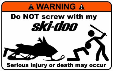 SkiDoo Funny Warning Sticker 2