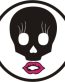 Skull Girl Lips Circular Printed Decal