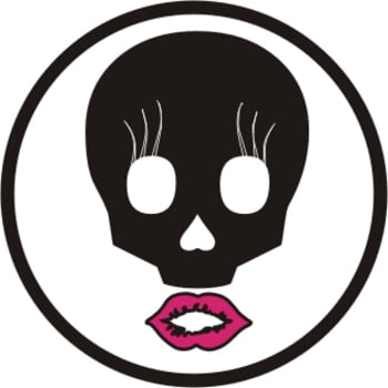 Skull Girl Lips Circular Printed Decal