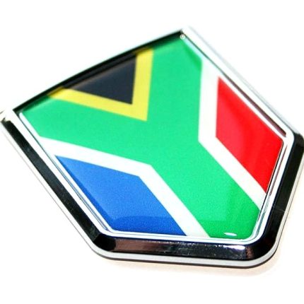 South Africa Flag Crest Decal Car Chrome Emblem Sticker