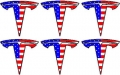 Tesla Motors T Logo decal USA FLAG SET