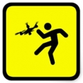 warning drones square sticker