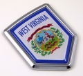 west virginia US state flag domed chrome emblem car badge decal