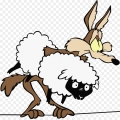 wile-e-coyote-and-the-road-runner-with sheep sticker