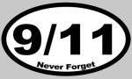 911 Never Forget White Oval Sticker