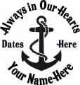 Always in Our Hearts Navy Sticker