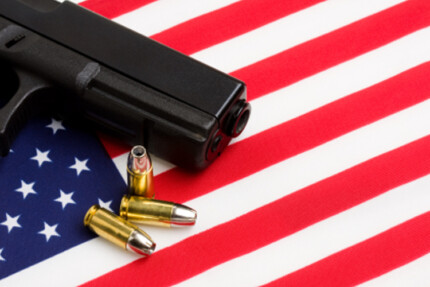 American Flag with Hand Gun Sticker