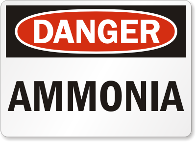 Ammonia Danger Sign